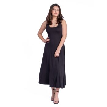 24seven Comfort Apparel Slim Fit A Line Sleeveless Maxi Dress